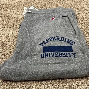 Pepperdine University League Gray Sweatpants with Logo pockets and drawstring